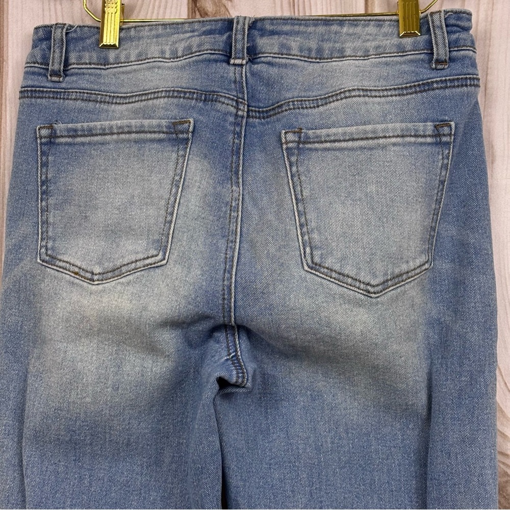 BBJ Los Angeles Straight Leg Cropped Jeans Boyfriend Mom Baggy Pants Blue 11/30 - Picture 5 of 13